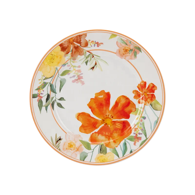 18pcs 20pcs 24pcs wholesale spring blooming fall autumn garden flora ceramic plate and dish dinner set with bowl