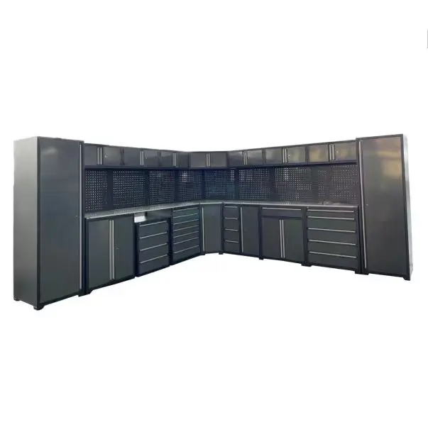 Steel car repair garage cabinets and storage workshop tool storage cabinet metal modular wall garage cabinet system