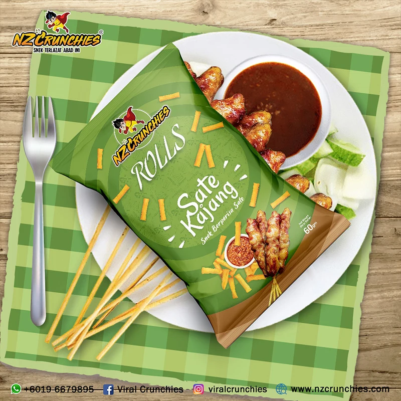 Заводская цена высокое качество Малайзия вкусные Halal NZC Rolls Sate Kajang (SATAY) закуски наслаждайтесь уникальным