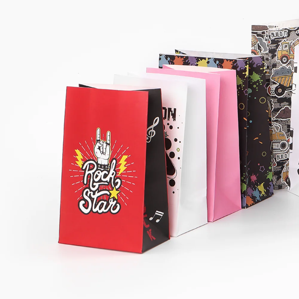 Ecofriendly Brown Natural Kraft SOS Food Packaging Poop Dog Paper Popocorn Coffee Tea Packaging Bag Recycled Without Handle