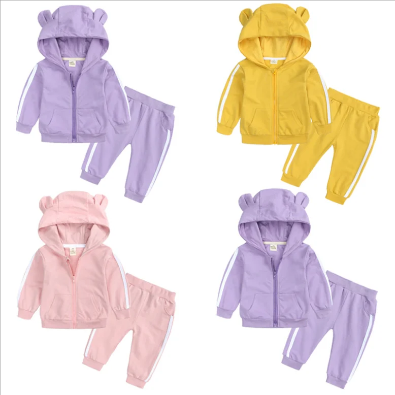 Baby Boys Girls Clothing Sets Autumn Infant Cotton Sports Suits Zipper Hoodie + Pants 2PCS Newborn Boy Bebes Tracksuit