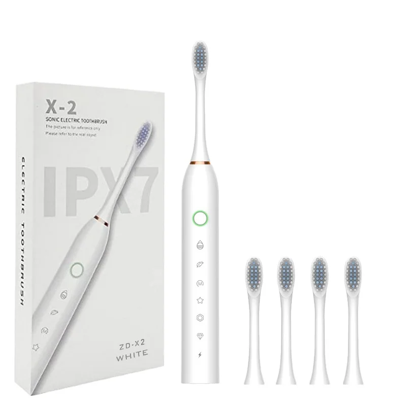 Electric Toothbrush IPX7 Waterproof FoodGrade Smart Sonic Electric Toothbrush Rechargeable Ultrasonic Vibrating Automatic