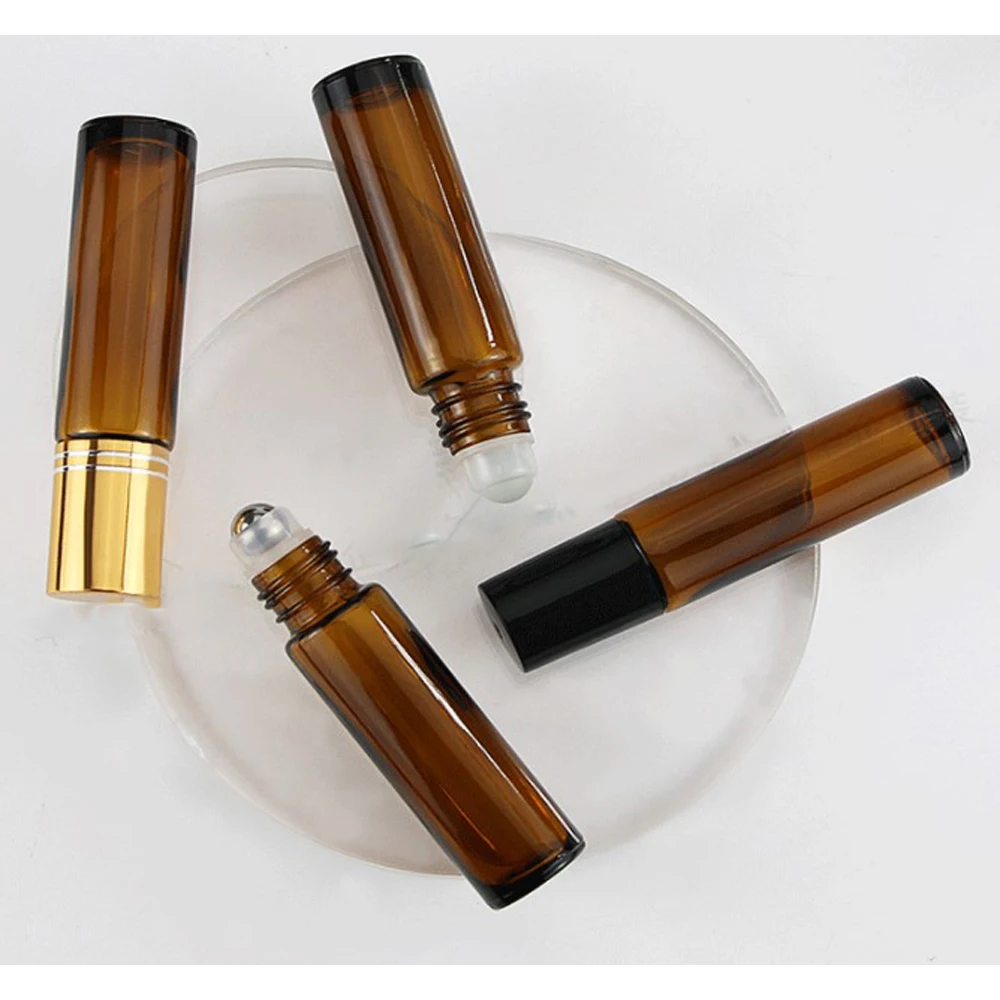 Variety Of Styles Wholesale Price 5ml 10ml 15ml 20ml 30ml 50ml Matte Black Glass Roll On Bottle With Plastic Roller Ball