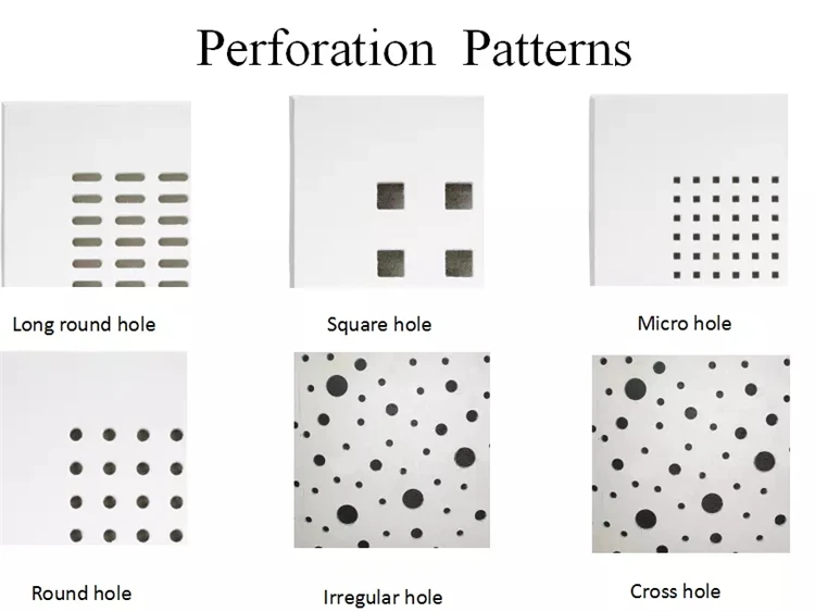 
HC010 Best Price custom perforated Acoustic wall panels gypsum board 