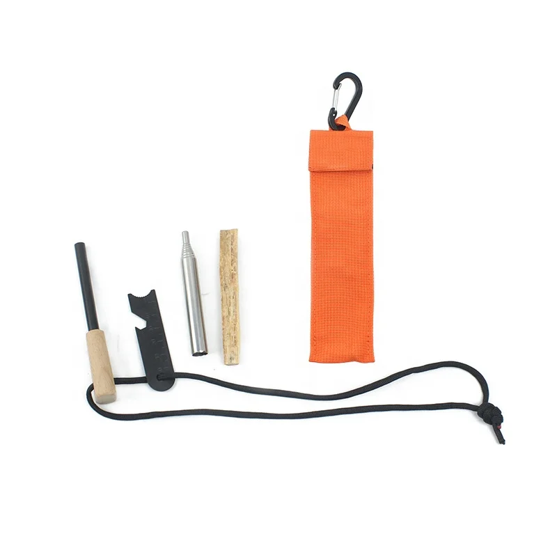 Wholesale Outdoor Flint Fire Starter Survival Camping Gear, Flint Stone Fire Starter Magnesium Rod, Fire Bellows Flint Kit