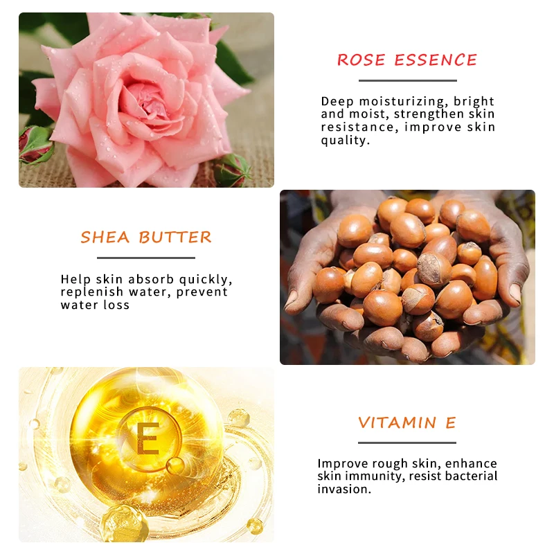 Luxury Shower Gel Sulfate-free Refreshing & Moisturizing and Rose Water & Niacinamide Whitening Skin Shower Gel