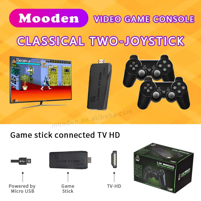 Мини-приставка J Hot M8, 10000 3D игр, 32/64 ГБ, HD Ретро видео игровые консоли, консоли для игр NES/GBA