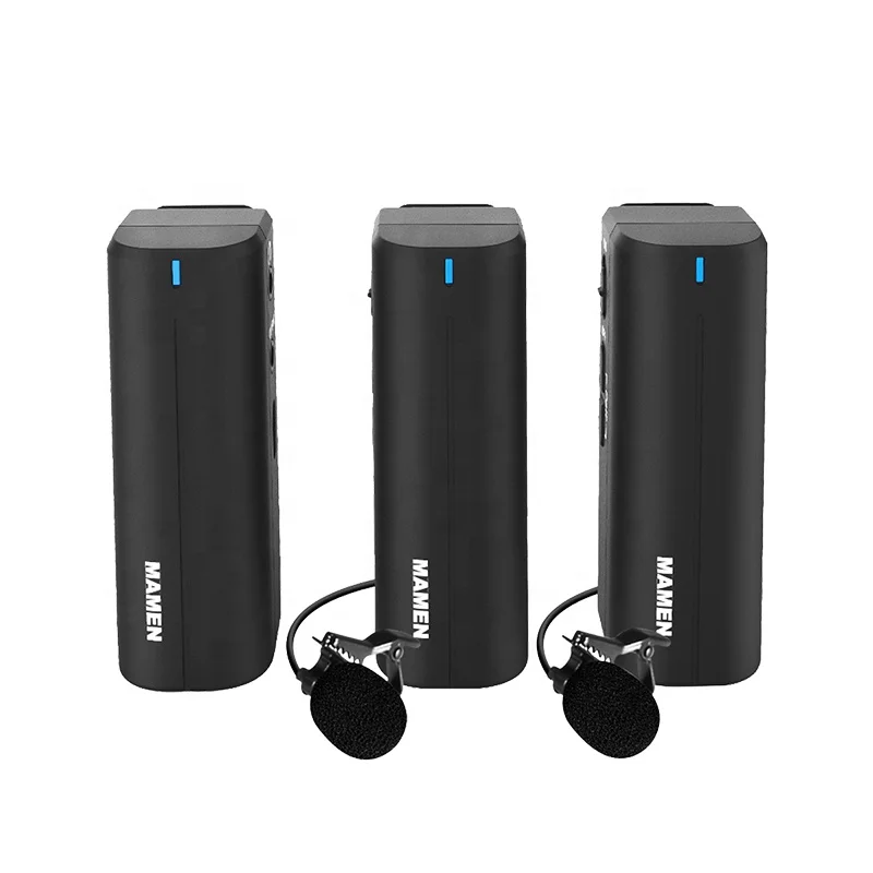 Professional Mini Youtuber Interview Microphone 2.4G UHF Wireless Lavalier Microphone for Camera