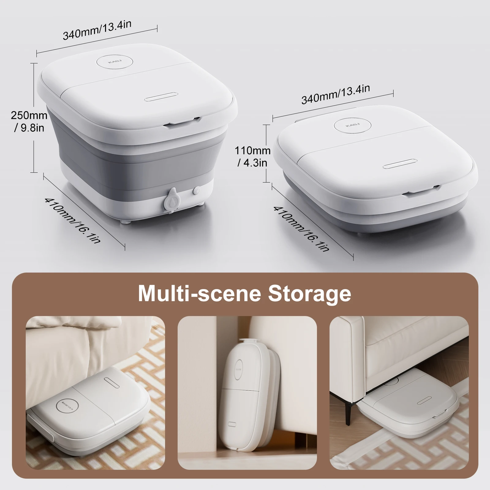 Newest Design Foldable Roller Massage Bath Foot Massager Pedicure Soaking Tub Heat Bubbles Electric Foot Spa Machine
