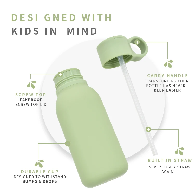 Factory Bpa Free Food Grade Leakproof Drinking Bottle Gallon Silicone Water Bottle Eco Friendly Big With Custom Logo