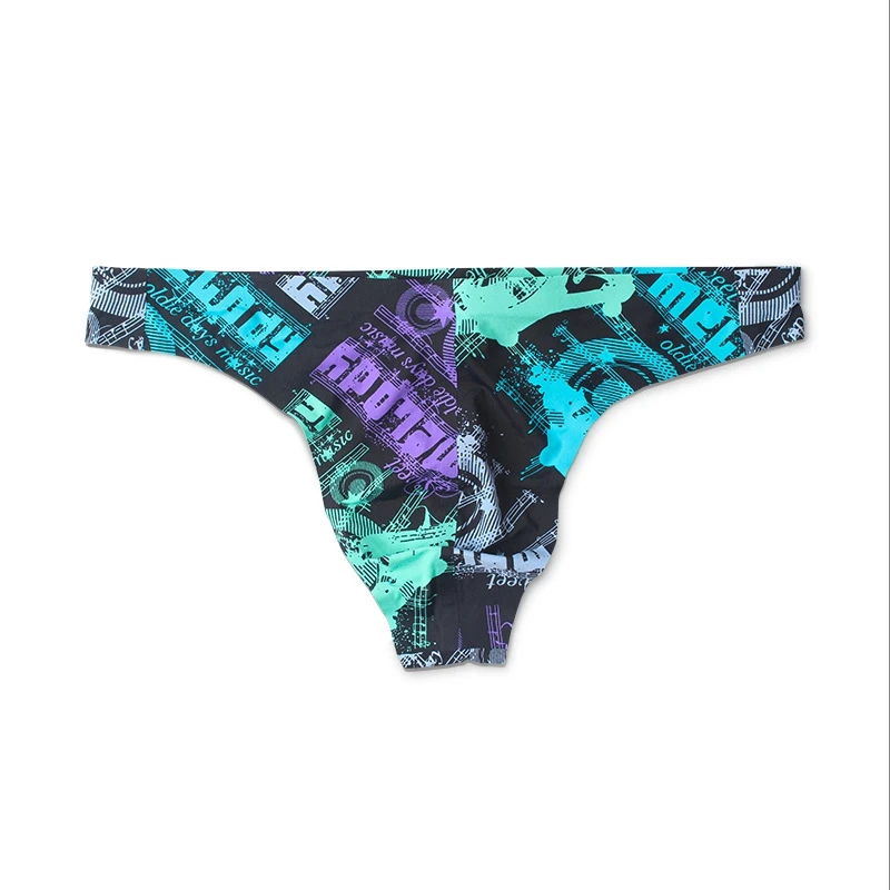 Hot Sexy Open Mens Printing Underwear Thongs