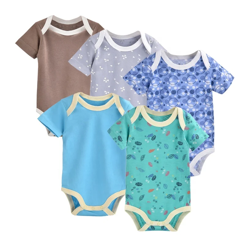 Summer 5 pieces sets infant items overalls boys girls kids jumpsuits newborn bodysuits