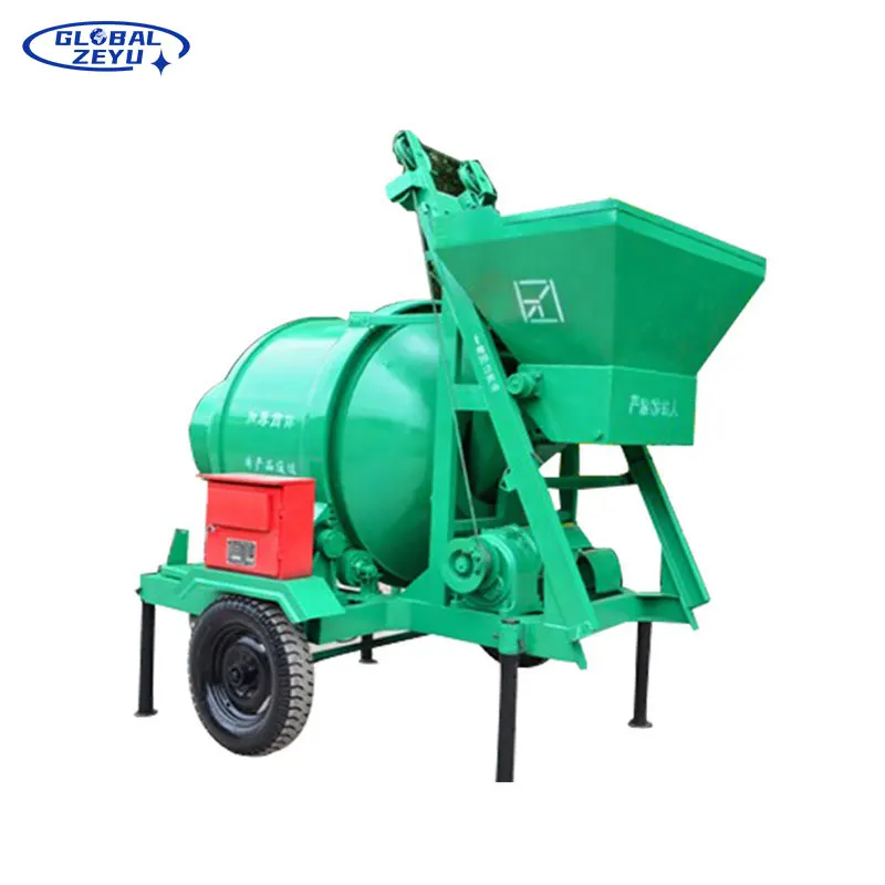 Factory Direct Supply 500L Construction Site Mortar Fully Automatic Tipping Bucket Crawling Bucket Cement Drum Mixer