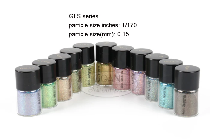 BQAN 5ml Mix 12 Colors Solvent Resistant Nail Glitter Powder For Christmas Decoration And Nail