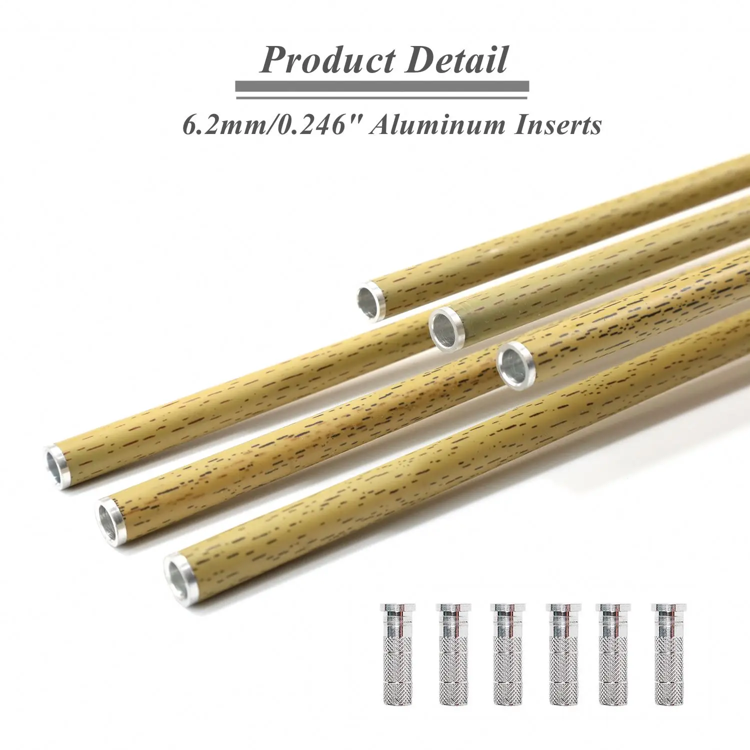 Pure Carbon Arrow Shaft Wooden Pattern Inside Diameter 0.246 Inch with Plastic Nocks Aluminum Inserts for Compound Recurve Bow