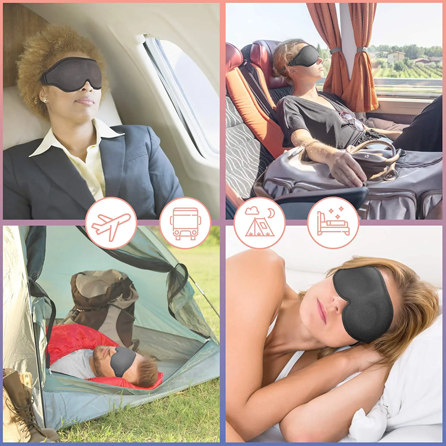 Custom brand 3D Sleep lash eye mask high quality eye shades night sleeping eye cover for travel 100% blackout blindfold