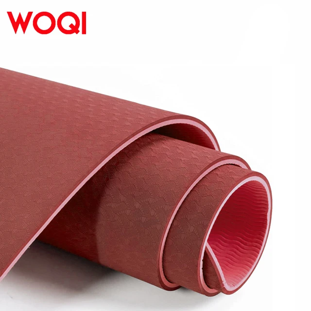WOQI Custom Pattern Printed TPE Yoga Mat High Quality Non-Slip Travel Exercise Mat Washable Organic Design