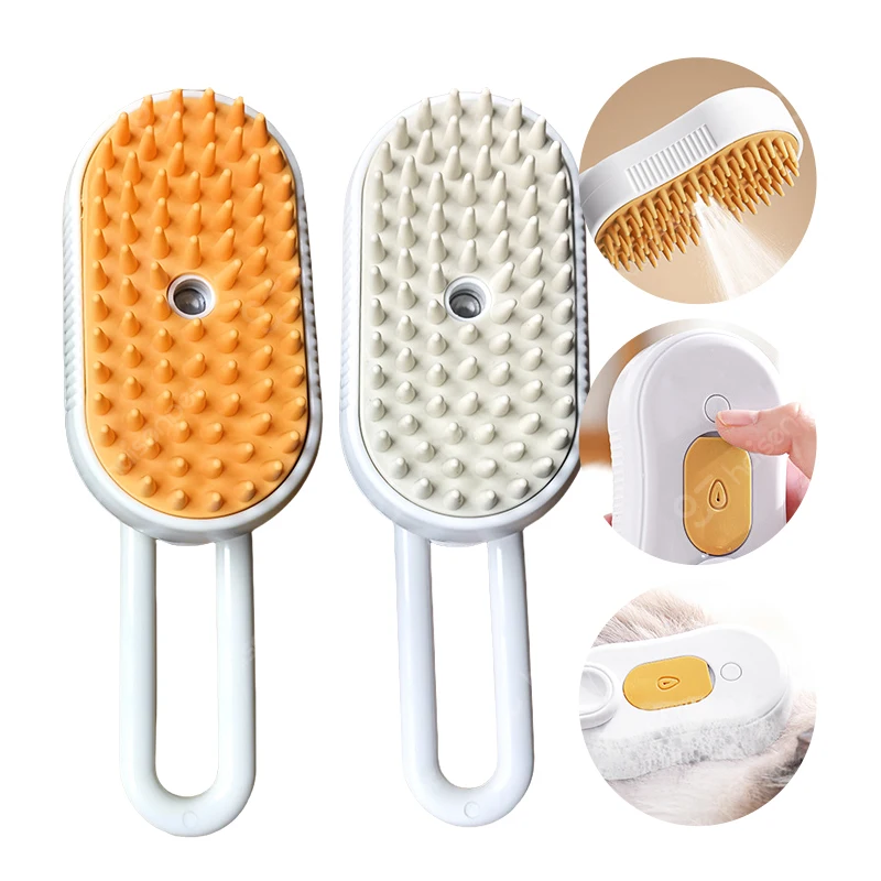 New Arrival One Click Spray Comb Off Floating Hair 3 In 1 Electric Pet Steam Brush
