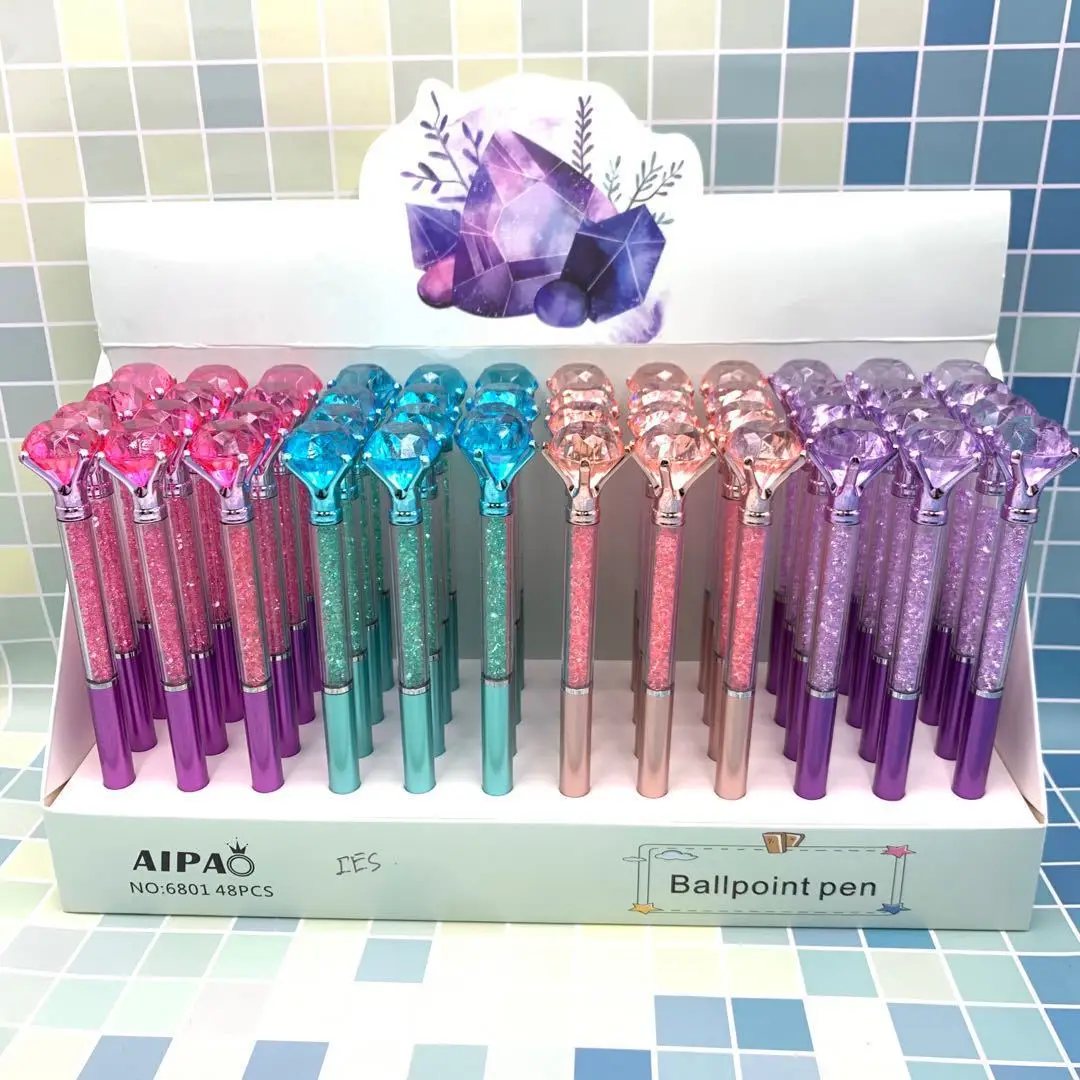 Love Diamond Revolving Ballpoint Pen Color Quicksand Broken Diamond Pen Elementary School Student Reward
