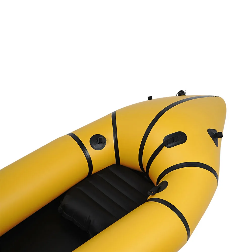 Ultralight 70D TPU 235cm cheap packraft inflatable rowing boat with Light backrest for flat white water