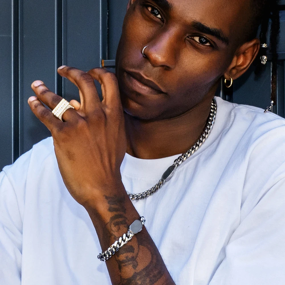 18K PVD Gold Plated Jewelry Wholesale 8MM Miami Curb Cuban Link Chain 316L Stainless Steel Bracelet Necklace for Men Women