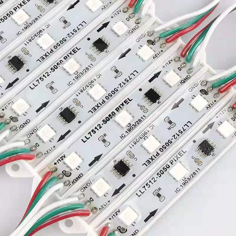 5050 5054 LED Modules 3 led DC 12V Waterproof Advertisement Design 75*12 Epoxy SMD LED Module Super Bright RGB LED Module Light