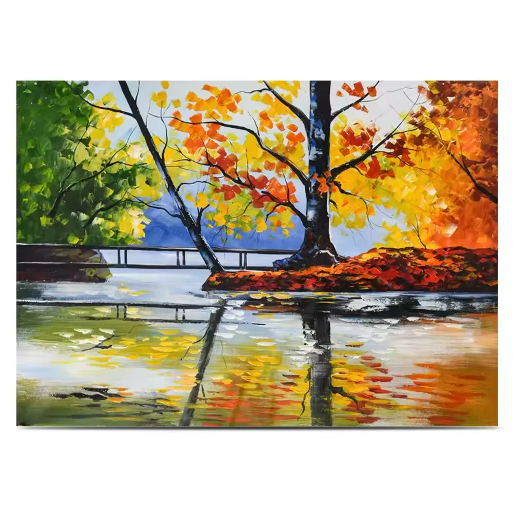 Wall Art Modern Pictures Home Decor Maple Leaves Forest Canvas Landscape Paintings