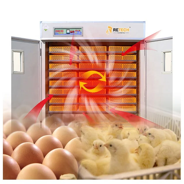 RETECH Automatic Egg Incubator Industrial Hatching Eggs Machine for chicken farm