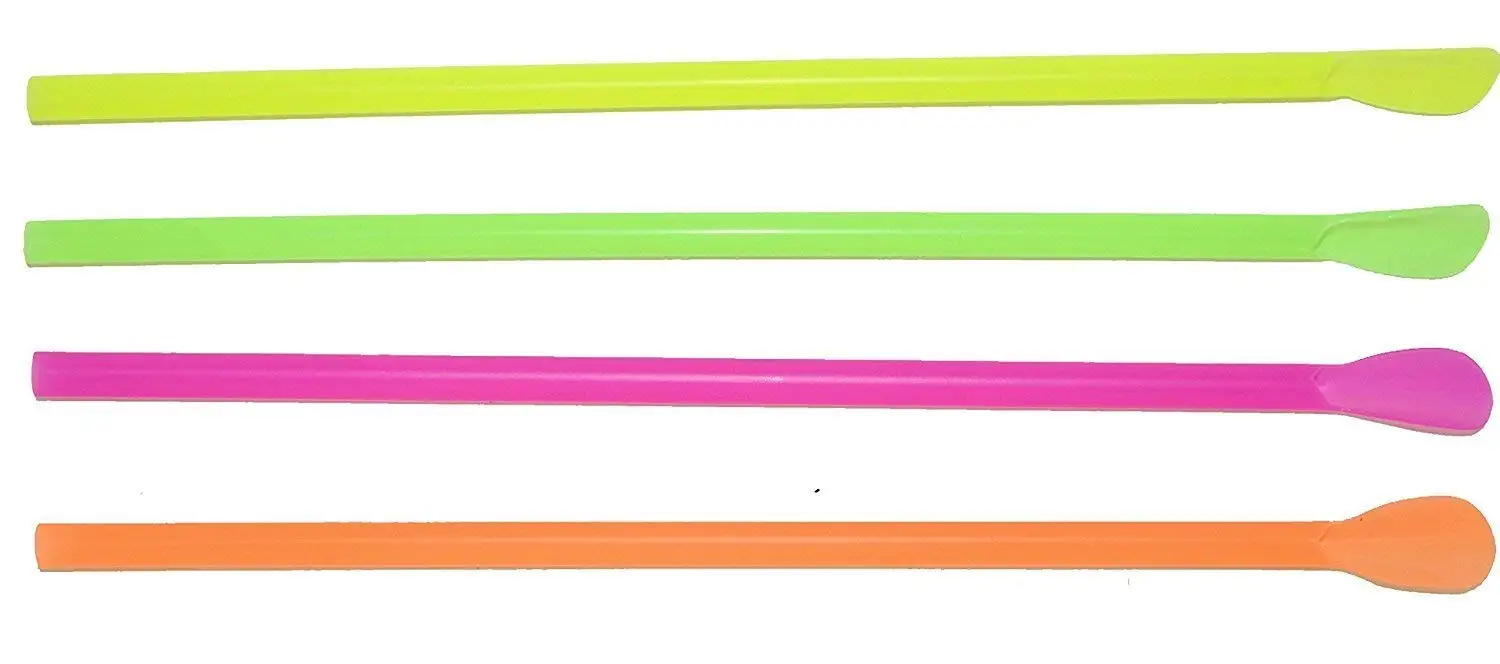Plastic spoon straws Disposable Stocked PLA Biodegradable Spoon Straw for Ice