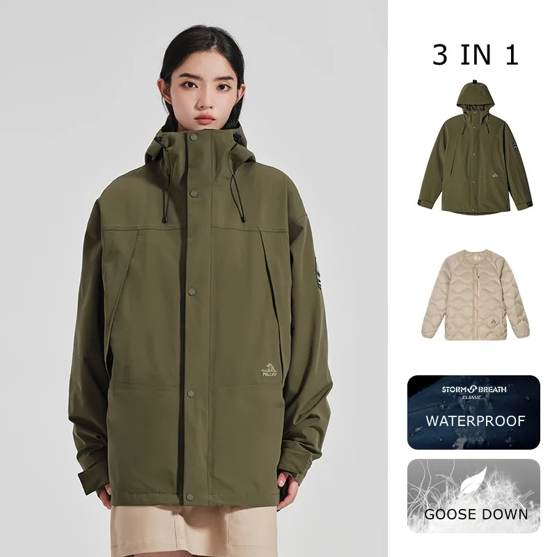 Зимняя водонепроницаемая куртка для кемпинга 3 в 1