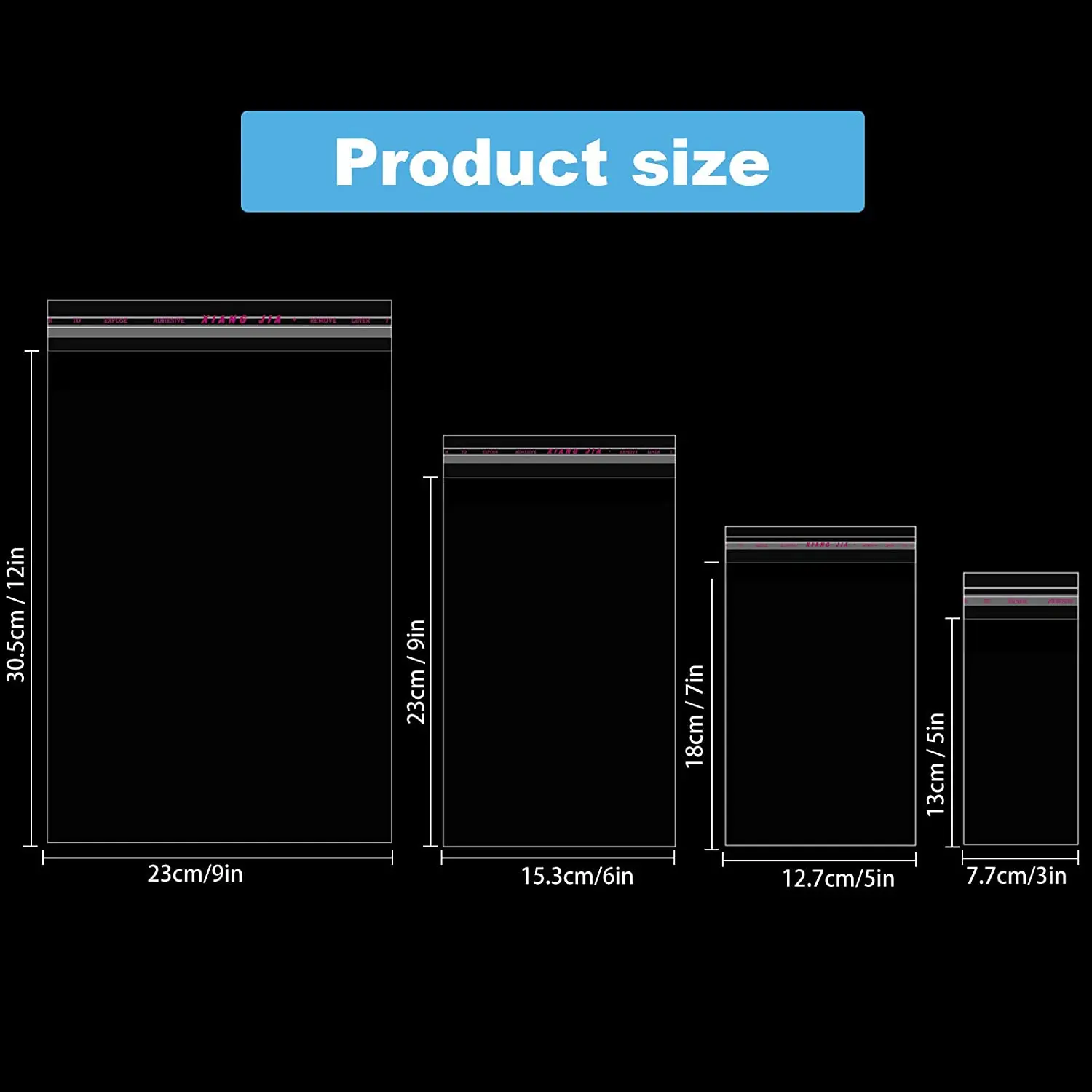 Zoushi Opp Beutel High Quality Custom Printed Clear Opp Self Adhesive Bag With Header Sealing Plastic Packing Opp Poly Bag