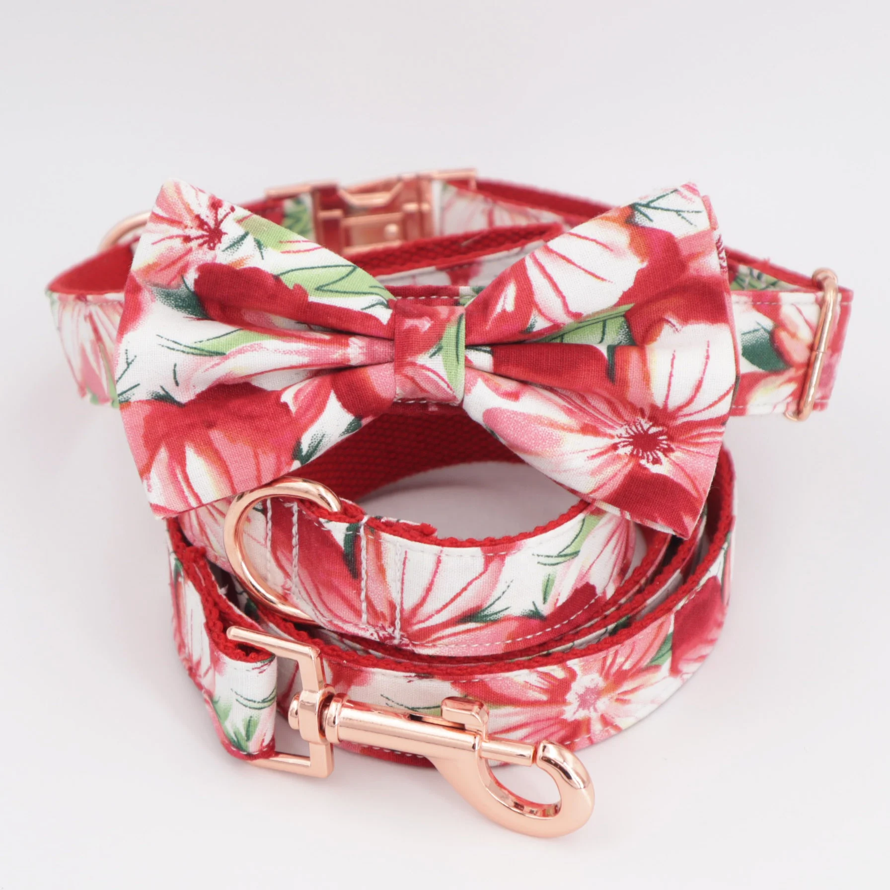 Wholesale Private Label Girl Dog Collar and Leash Set Gold Pet Dog Metal Collars Custom in bulk