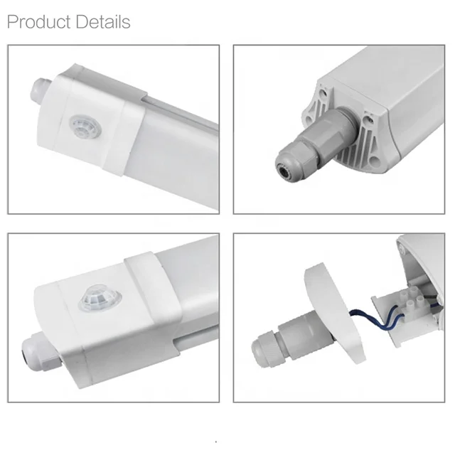 
New function LG06E-12-40-SP 1.2m 40w 4000lm 100lm/w PIR sensor light, IP65 led triproof light 