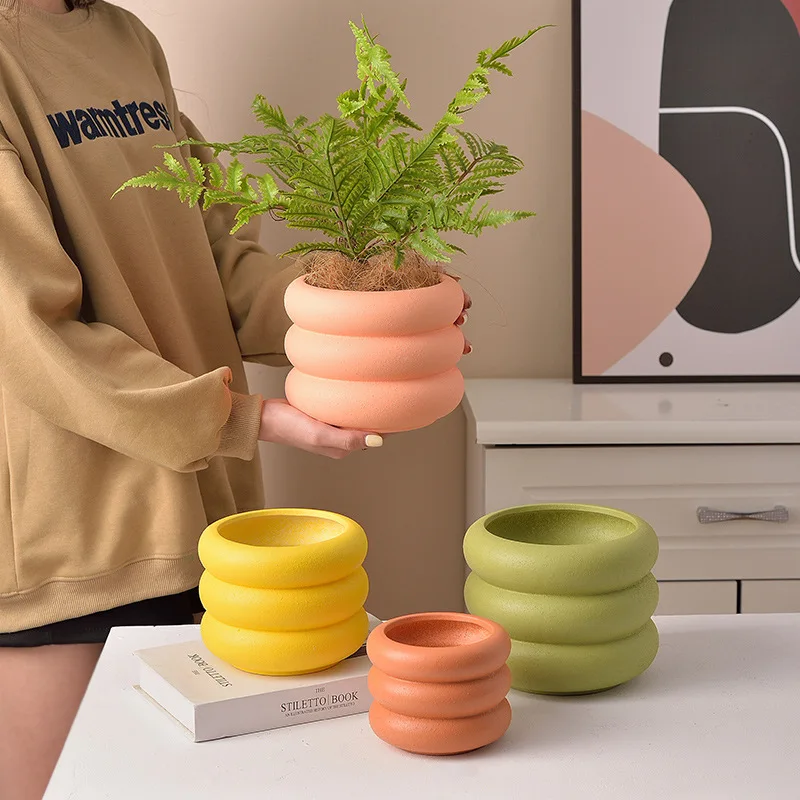 2023 new design colorful succulent planter ceramic pot plant flower pots ceramic pots for indoor plants