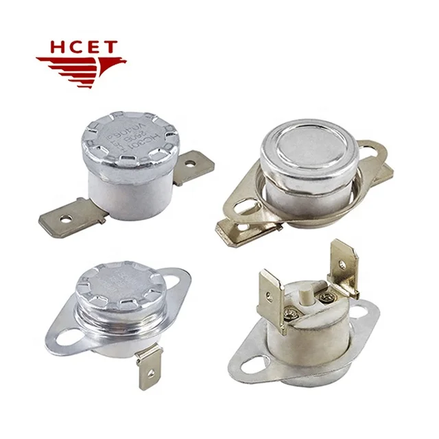 Auto Reset Bimetal Thermostat KSD301 10/0 Ring-free right angle 6.3mm terminal