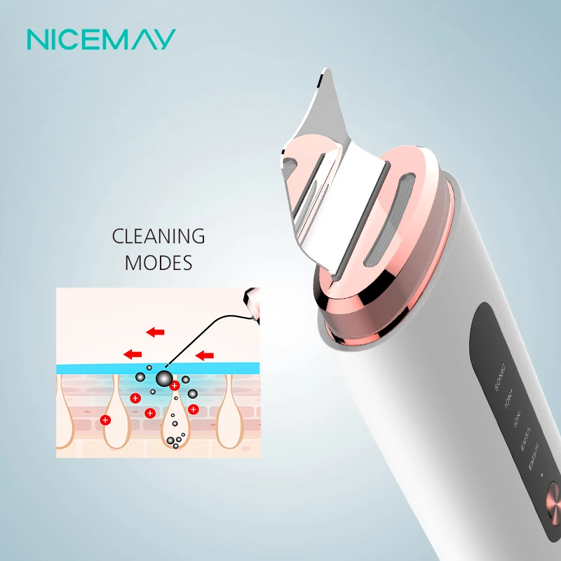 Nicemay Latest Hot selling Design LED Therapy Photon Ultrasonic Ion Galvanic Beauty Scrubber Skin Instrument