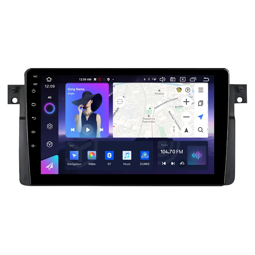 NaviFly NF QLED screen Android 13 8 core 8+256GB car DVD player for BMW E46 with car play and auto