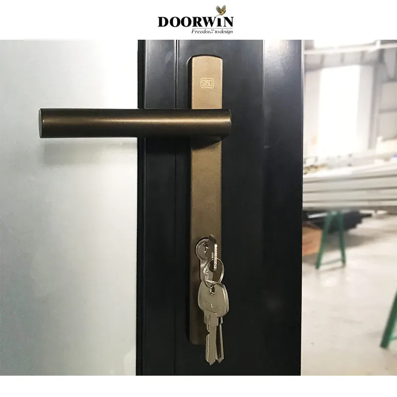 Commercial Sound proof Thermal Break Aluminium Floor Hinge Glass Door Double Glazed Front Entrance Door for depot & home