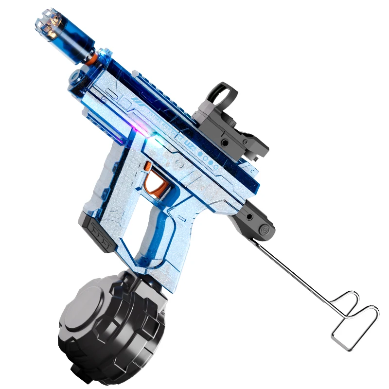 2024 Hot Sale Summer Toy  Cool Lighting Automatic Powerful Squirt Electric High Pressure Uzi Water Gun Blaster for Adult
