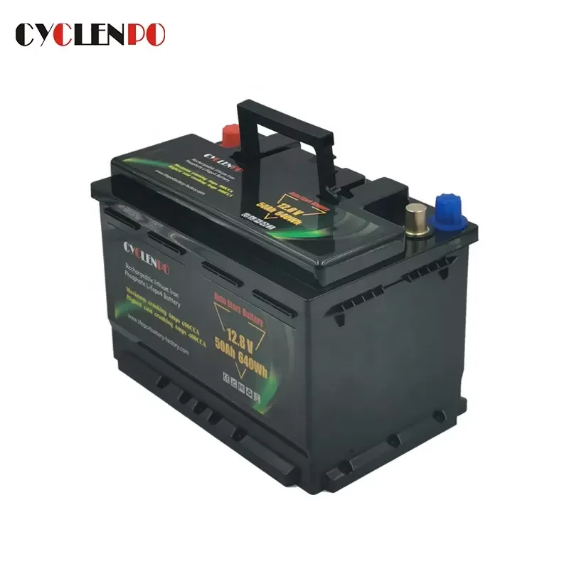 Factory 12v 50ah auto start lithium ion car battery