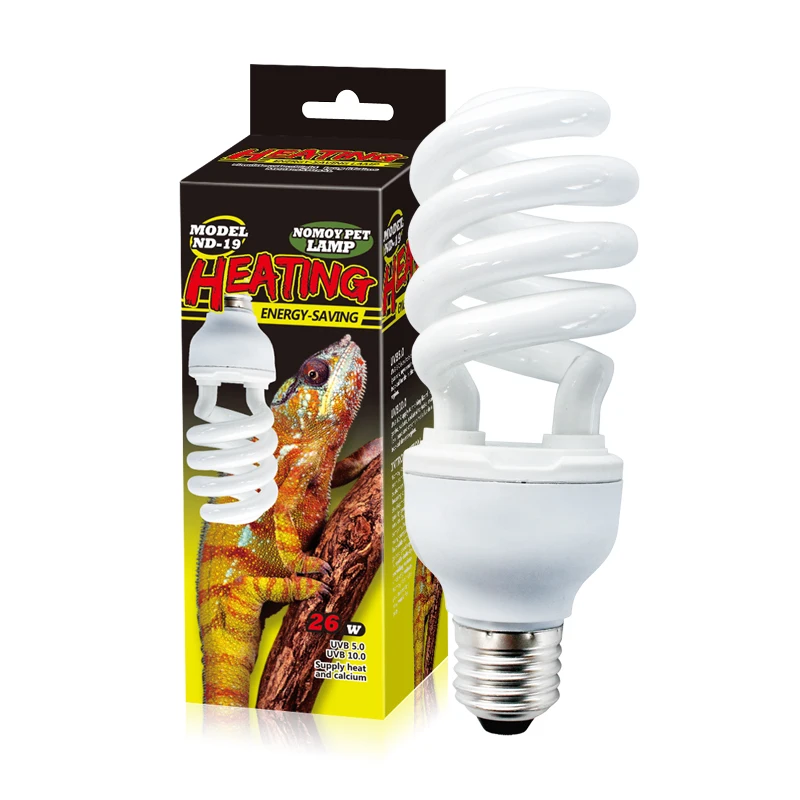 NOMOYPET Hot Sale Reptile 26w UVB 5.0 10.0 Energy-saving UVB lamp Fluorescent Bulb For Reptile