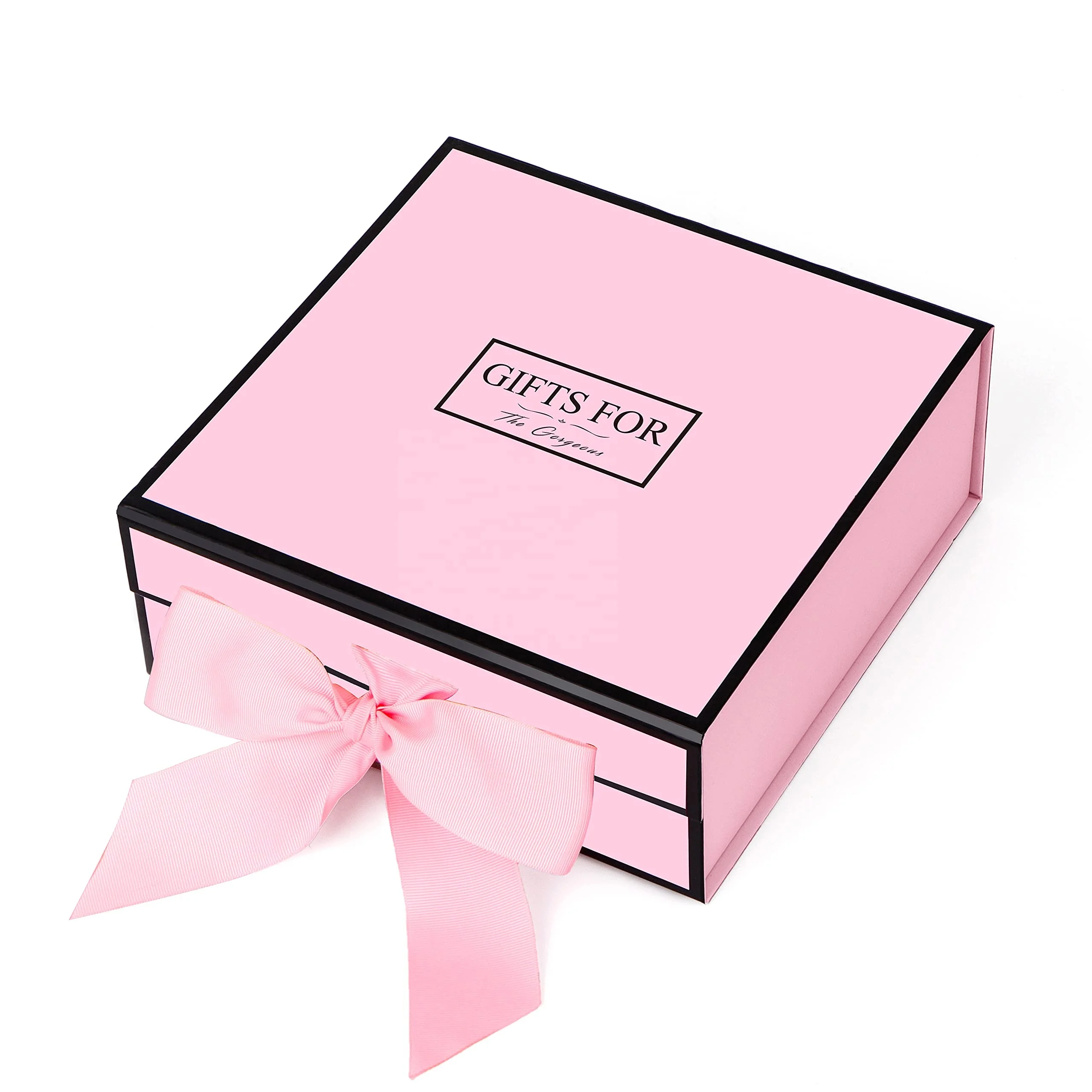 2 colors satin ribbon bridesmaids wedding gifts sets packaging for guests box