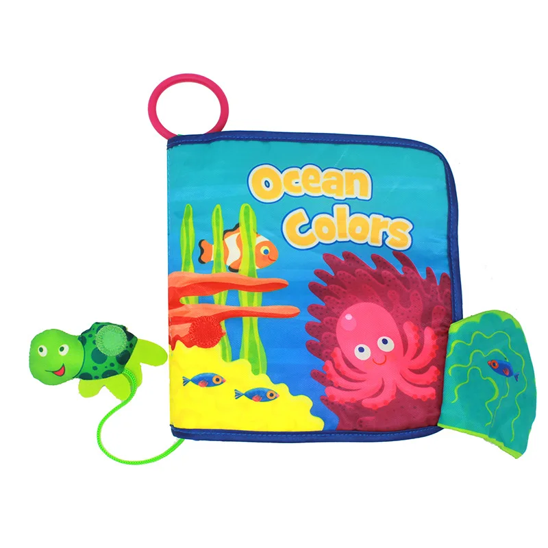 Моющаяся мягкая детская обучающая книга из ткани с животными и младенцами