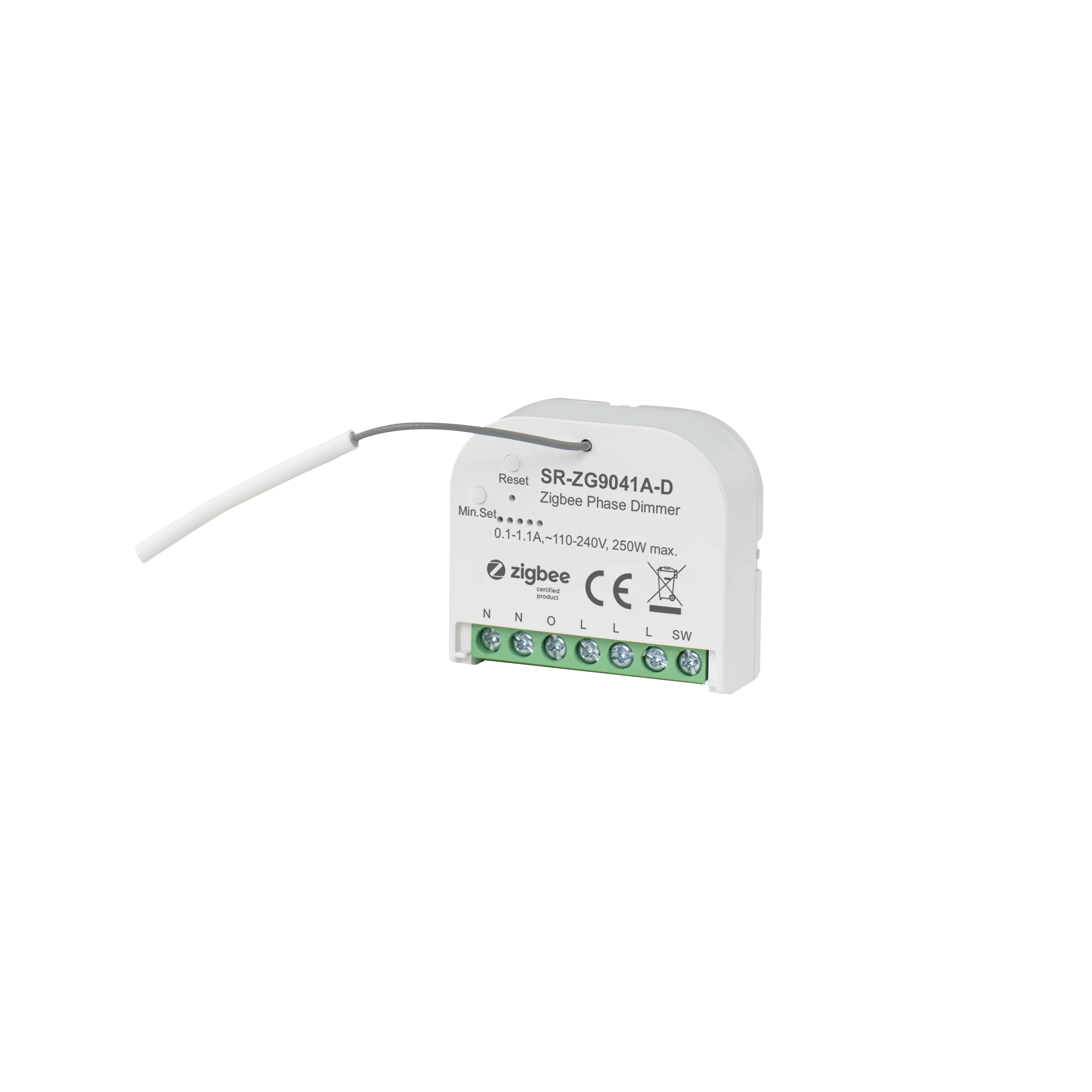 Sunricher 250W ZigBee AC Micro Smart Phase Cut Dimmer With 100-240VAC Wide Input and Output Voltage