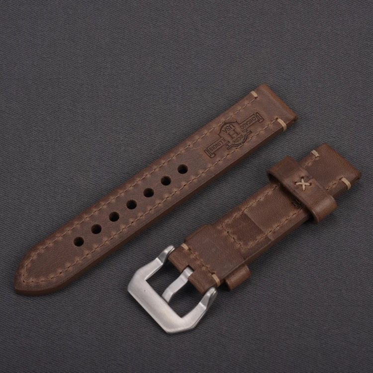 LAIHE Customize Handmade Luxury 12mm14mm 16mm 18mm 19mm 20mm Retro Vintage Horween Leather Watch Bands Straps For Men
