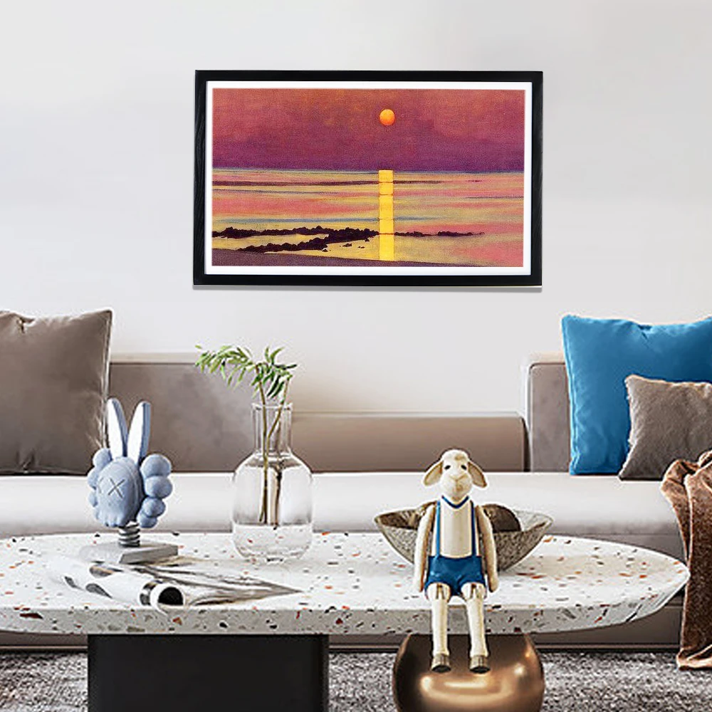 Smart Wifi Digital Photo Frame with App 32 Inch 1920*1080 FHD OEM Clock Wood Large Photo Frame Display Frame Screen 16GB