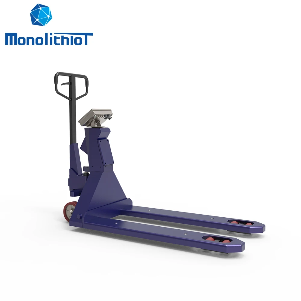 MonolithIoT 2000kg BLE data transfer WIFI hand  forklift pallet truck load cell digital weighing scale