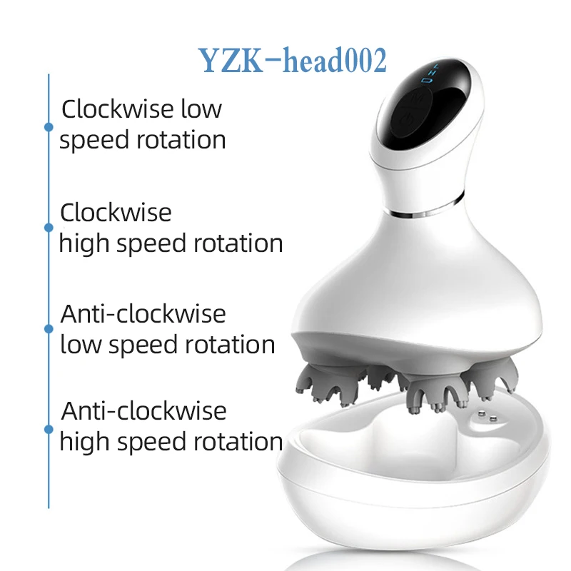 
Factory Portable Kneading Scalp Massager Silicone Spider Heating Head Massager 