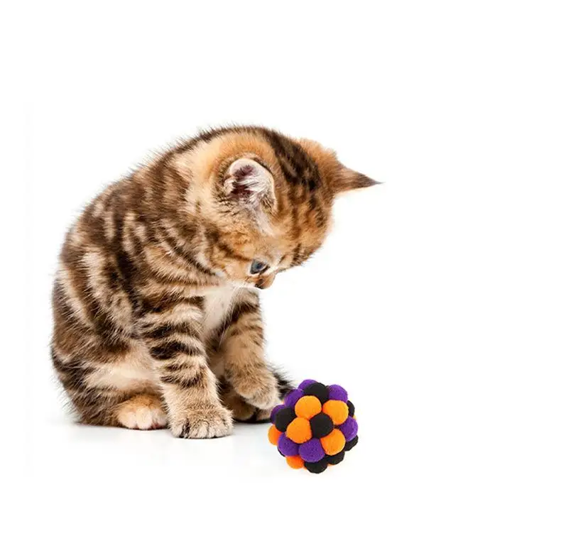 Orange Purple Black Halloween Pet Toy Sound Ball Interactive Small Glue Ball Dog Self-Pleasure Relief Bite-Resistant Molar Cat
