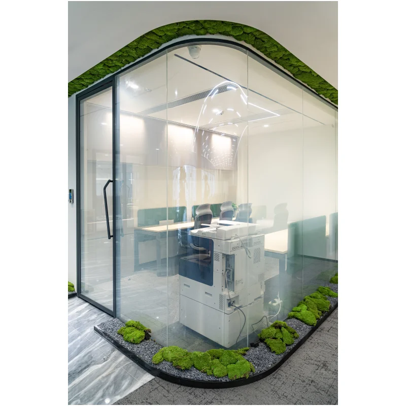 Low cost office interior design with aluminum frame and glass partition wall